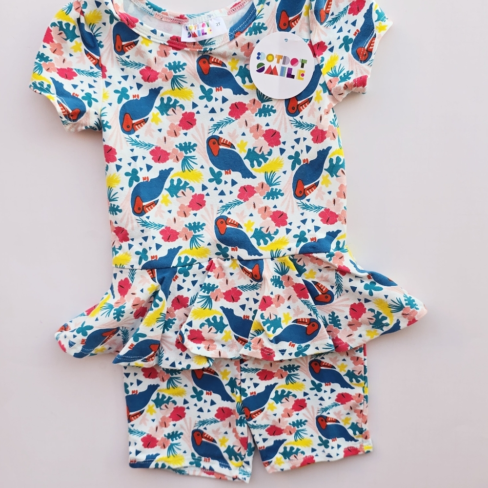 Nwt! Dot Dot Smile Parrot Romper